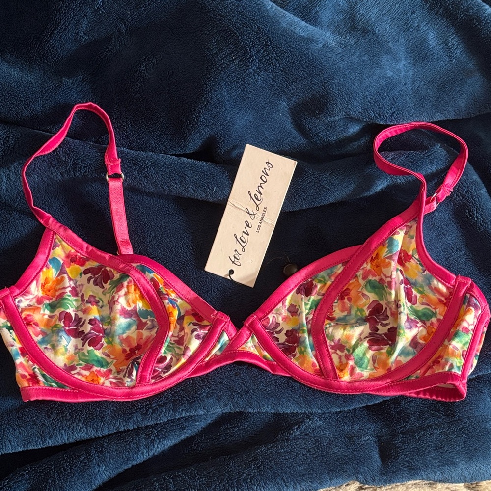 For Love & Lemons Watercolor Floral Bra